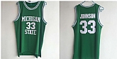 Michigan State Spartans 33 Magic Johnson Green College Basketball Jersey,baseball caps,new era cap wholesale,wholesale hats